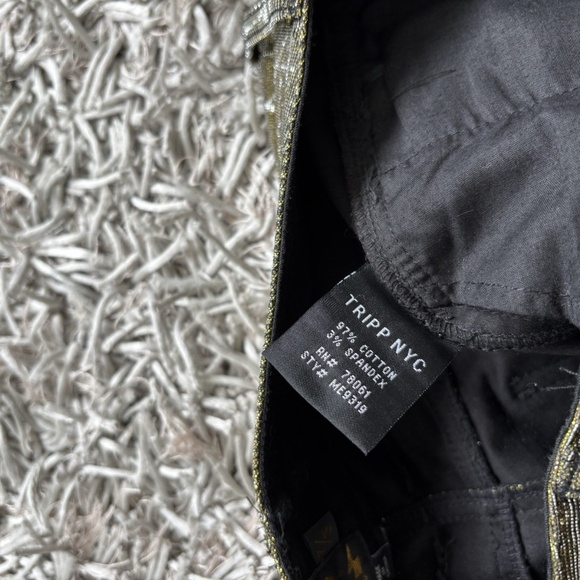 Tripp NYC Skinny Gold / Silver Cotton Spandex *VINTAGE* Sz 27❤️ - Picture 5 of 10